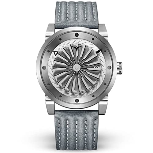 ZINVO Blade Astro Silver Leder Stahl Grau Stahlgehäuse Herren Uhr von ZINVO