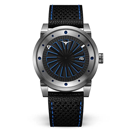 ZINVO Blade Nitro Turbine Automatik Miyota Edelstahl 316L IP Gewehrlauf Schwarz Grau Blau Datum Leder Sapphire Herren Uhr von ZINVO