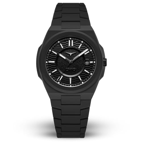 ZINVO Rival Aero Phantom Quarz Datum Schwarz Weiß Mineral Herrenuhr, Schwarz , Armband von ZINVO