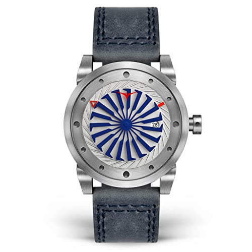 Zinvo Blade Marine Turbine Automatik Miyota Edelstahl 316L Grau Silber Blau Datum Leder Sapphire Herren Uhr von ZINVO