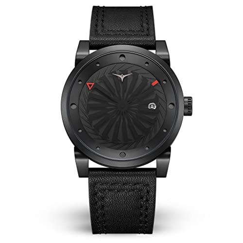 Zinvo Blade Phantom Turbine Automatik Miyota Edelstahl 316L IP Schwarz Grau Datum Leder Sapphire Herren Uhr von ZINVO