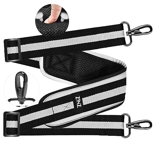 ZINZ 76 Zoll Ultradicker Schultergurt mit festem Polster, mit atmungsaktivem Kissen und Zwei ausgewogenen verstellbaren Schnallen für Laptop-Tasche,Umhängetasche usw,Streifen-BWB von ZINZ