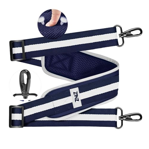 ZINZ 76 Zoll Ultradicker Schultergurt mit festem Polster, mit atmungsaktivem Kissen und Zwei ausgewogenen verstellbaren Schnallen für Laptop-Tasche,Umhängetasche usw,Streifen-BuWBu von ZINZ