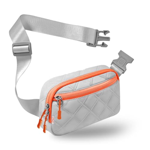 ZINZ Fanny Pack Hüfttasche für Reisen und den Täglichen Gebrauch, Umhängetasche für Damen und Herren,Grau Orange von ZINZ