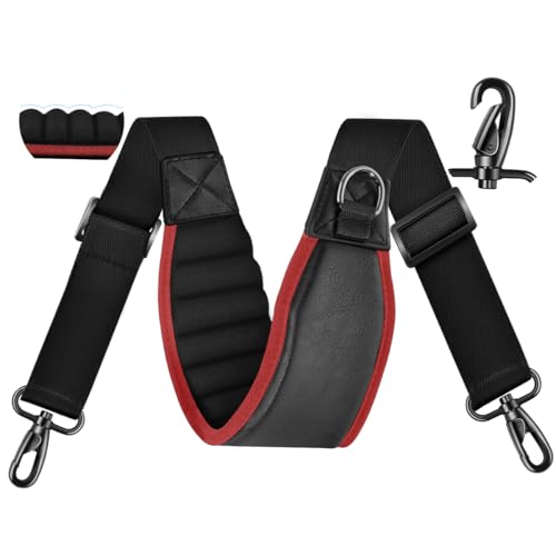 ZINZ Schultergurt 67 Zoll mit dick gepolstertem,universeller Taschengurt mit Doppelschnallen und drehbaren Metallhaken für Laptoptasche, Kuriertasche, Kameratasche, Aktentasche und mehr,Schwarz Rot ZINZ Schultergurt 67 Zoll mit dick gepolstertem,universeller Taschengurt mit Doppelschnallen und drehbaren Metallhaken für Laptoptasche, Kuriertasche, Kameratasche, Aktentasche und mehr,Schwarz Rot von ZINZ