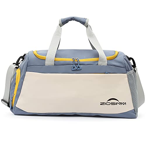 ZIOSINM Reisetasche Groß mit Schuhfach und Nassfach, Wasserdichter Sporttasche Trainingstasche Wochenendtasche Schwimmtasche fur Damen Herren (blau) von ZIOSINM