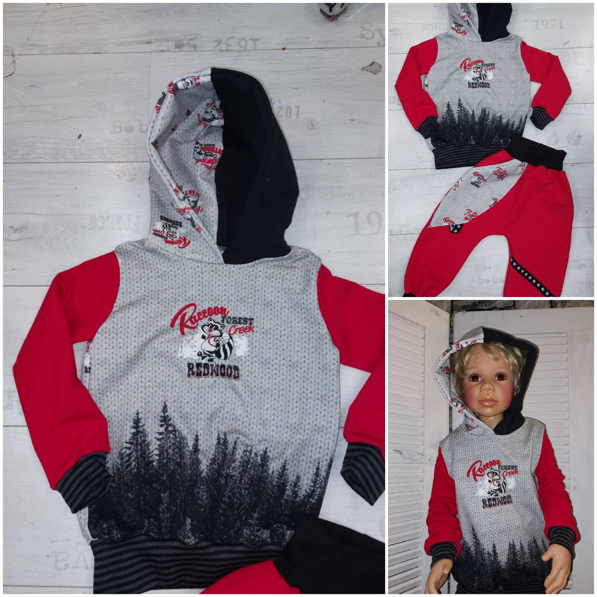 Hoodie Schwarz Rot Kinder Gr.80-140 Zipfelzauber Sweat Shirt Sweatshirt Jungen Mädchen Handmade Strickoptik Wood Bäume Hoodie Schwarz Rot Kinder Gr.80-140 Zipfelzauber Sweat Shirt Sweatshirt Jungen Mädchen Handmade Strickoptik Wood Bäume von ZIPFELZAUBER