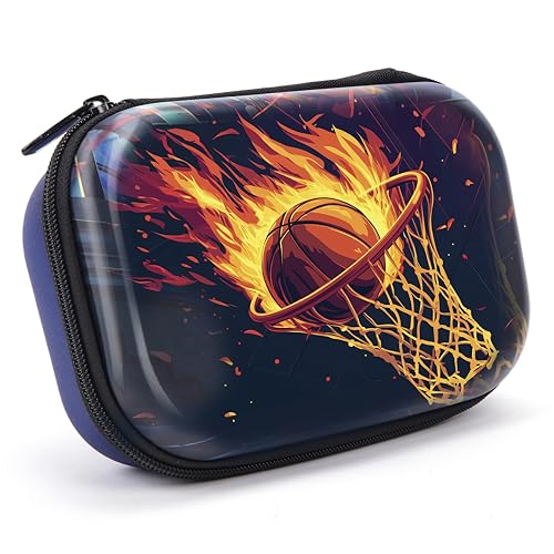 ZIPIT 3D-Federmäppchen für Jungen, Linsenraster-Bleistiftbox für die Schule, große Kapazität, Schreibwaren-Organizer-Box, Basketball von ZIPIT