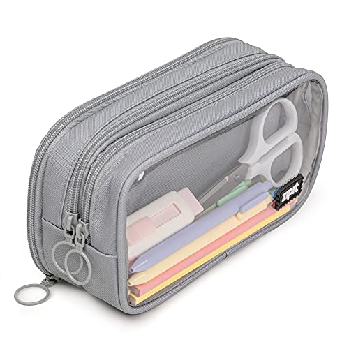 ZIPIT Federmäppchen für Erwachsene und Jugendliche, Tasche mit großem Fassungsvermögen, Stabiler Stift-Organizer, grau, Federmäppchen von ZIPIT