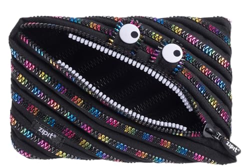 ZIPIT Monster Federmäppchen für Kinder | Extra Großes Mäppchen für die Schule | Monster Etui für Jungen | Federmappe Regenbogen von ZIPIT