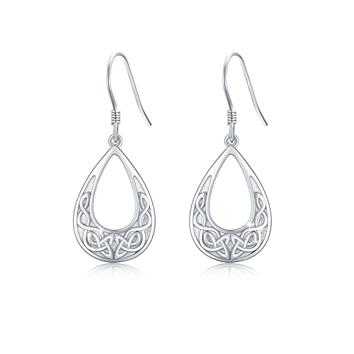 Keltische Knoten Ohrringe Damen Ohrringe 925 Sterling Silber Keltischer Knoten Hängende Tropfenohrringe Schmuck Geschenke für Frauen Mädchen von ZIPPICE