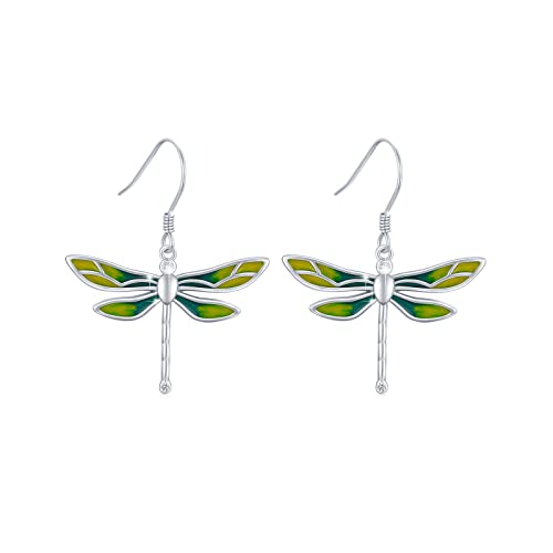 Libellen Ohrringe 925 Sterling Silber Libellen Hängende Ohrringe Libellen Schmuck Libelle Glücks Damen Ohrringe Schmuck Geschenke für Frauen und Mädchen von ZIPPICE