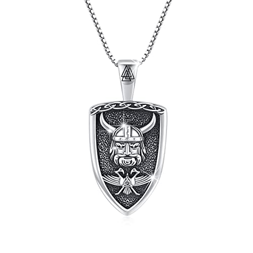 ZIPPICE Saint Michael Halskette/Saint Raphael Halskette 925 Sterling Silber Halskette Erzengel Anhänger Halskette Amulett Schmuck Geschenk für Herren Damen (Wikinger Amulett Halskette) von ZIPPICE