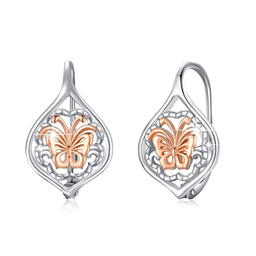 Schmetterling Creolen Ohrringe für Damen 925 Sterling Silber Schmetterling Ohrringe Schmuck Geschenke für Mädchen Frauen Mutter Freundin von ZIPPICE