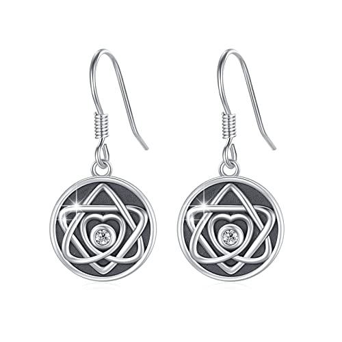 Tiere Ohrringe für Damen 925 Sterling Silber Libelle/Schildkröte/Kolibri/Löwe/Delphin Ohrringe Niedliche Abalone Ohrringe Hypoallergene Schmuck Geschenk für Frauen Mädchen Tochter Familie (Hexagramm) von ZIPPICE