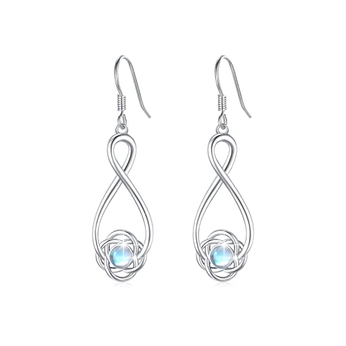 Unendlichkeit Armband/Ohrringe für Damen 925 Sterling Silber Endless Love Armband/Ohrringe mit 3A Zirkonia Verstellbar Armkette Schmuck Geschenk für Beste Freundin Ehefrau Tochter (Unendlichkeit-O) von ZIPPICE