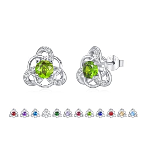 ZIPPICE August Geburtsstein Ohrringe 925 Sterling Silber Keltischer Ohrstecker für Damen Mädchen Frauen Geburtsstein Schmuck Geburtstagsgeschenk für Frauen von ZIPPICE