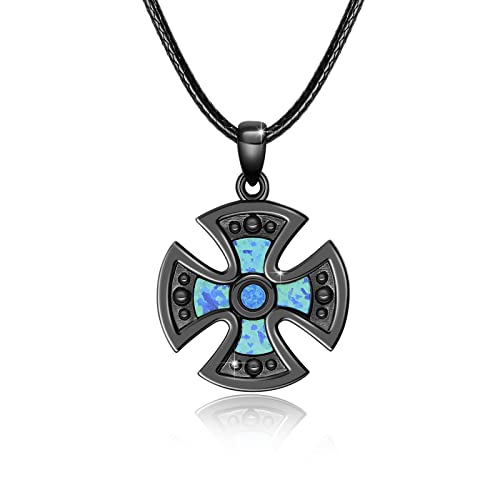 ZIPPICE Kreuz Halskette 925 Sterling Silber Schwarzgold Halskette Punk Gothic Schmuck Geschenke für Männer Frauen von ZIPPICE