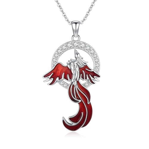 ZIPPICE Phönix Kette für Damen 925 Sterling Silber Aufsteigender Phönix Anhänger Kette Phönix Aufstieg aus der Asche Schmuck Geschenke für Damen Frauen von ZIPPICE