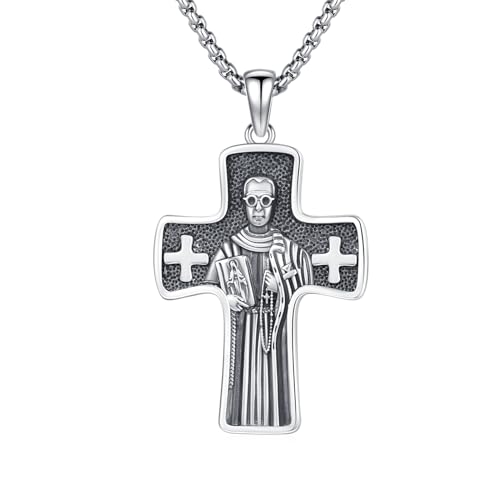 ZIPPICE Saint Maximilian Kolbe Halskette 925 Sterling Silber St Maximilian Kolbe Kette Amulett Anhänger Geschenk für Herren Damen von ZIPPICE