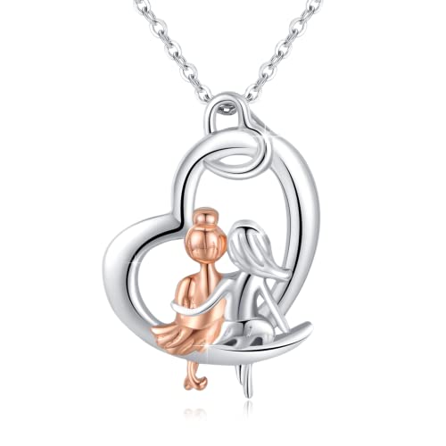 ZIPPICE Schwestern Halskette 925 Sterlingsilber Herzförmig Beste Freunde Freundschaftsanhänger Festival Schmuck Geschenke für Frauen Mädchen Schwestern von ZIPPICE