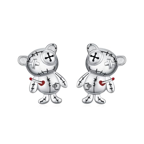 ZIPPICE Voodoo Puppe Ohrringe Sterling Silber Voodoo Puppe Ohrstecker Halloween Ohrringe Gothic Ohrstecker Schmuck Geschenk für Damen Frauen Ehefrau Mädchen Mama Muttertagsgeschenke für Mama von ZIPPICE