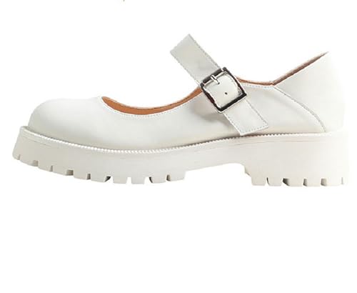 ZIRIA Damenschuhe Dicke Unterseite Sommer Leder Mary Jane Schuhe Retro Lady Schuhe von ZIRIA