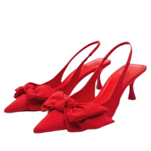 ZIRIA Damenschuhe mit Absatz, Blume, rot, Sandalen, Absatz, Damen, Pumps, Hochzeit, Braut, Slingback, High Heels, 001, 37 EU ZIRIA Damenschuhe mit Absatz, Blume, rot, Sandalen, Absatz, Damen, Pumps, Hochzeit, Braut, Slingback, High Heels, 001, 37 EU von ZIRIA