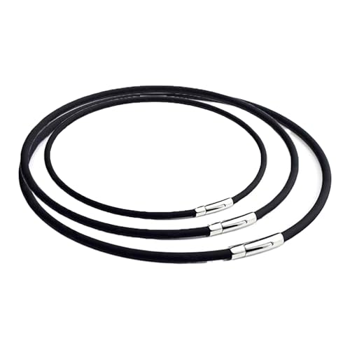Lola & Gala Set mit 3 Lederketten für Herren und Damen - Glattes Leder mit doppeltem Magnetverschluss und Sicherheit aus Edelstahl - 3 mm schwarze Kordel für Anhänger in 3 verschiedenen Größen Lola & Gala Set mit 3 Lederketten für Herren und Damen - Glattes Leder mit doppeltem Magnetverschluss und Sicherheit aus Edelstahl - 3 mm schwarze Kordel für Anhänger in 3 verschiedenen Größen von Lola & Gala