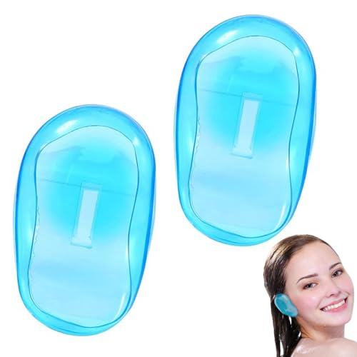 2 x Hairdressing Ear Protectors - Silicone Shields and Waterproof Plastic Caps Protect Ears from Hair Dyes and Water When Showering, Salon or Hairdressing Salon,ohrenschutz,duschhaube kinder von ZIRYAKO