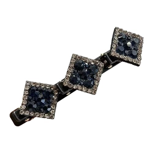 Funkelnde Kristallstein Geflochtene Haarspangen Vierblättrige Seite Haarspange Schicht Haar Strass Clip Clip Doppelt von ZIRYXQ