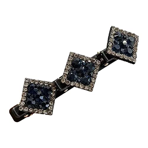 Funkelnde Kristallstein Geflochtene Haarspangen Vierblättrige Seitliche Haarspange Doppelte Haarspange Haar Strass Schicht Clip von ZIRYXQ
