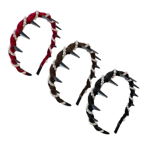 Vintage Samt Perle Welle Top Haarband Slip Zahn Haarband für Frauen Süße Haar G9I7 Mode Mädchen Zubehör von ZIRYXQ