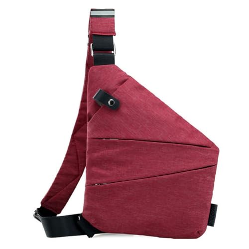 Wander Plus Anti-Diebstahl-Reisetasche, Reisetasche, Anti-Diebstahl-Crossbody-Tasche für Herren, Wander Plus Side Slim Sling Bag Crossbody Reisetasche, rot, 31*20*23*1.5cm von ZIRYXQ