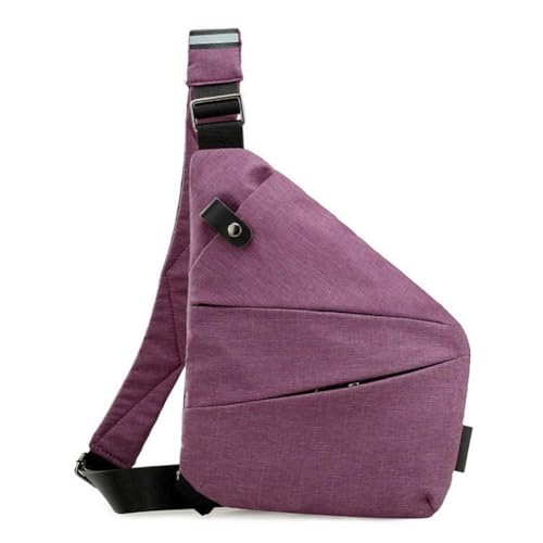 Wander Plus Anti-Diebstahl-Reisetasche, Reisetasche, Anti-Diebstahl-Crossbody-Tasche für Herren, Wander Plus Side Slim Sling Bag Crossbody Reisetasche, violett, 31*20*23*1.5cm von ZIRYXQ