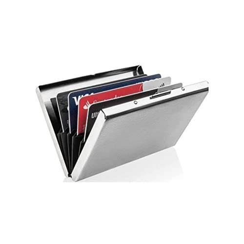 ZIRYXQ 6 Karten-Bits scannen Brieftasche Aluminiumlegierung Kreditkarte Männer Business Fall Kartenschutz Brieftasche Blockieren, silber von ZIRYXQ