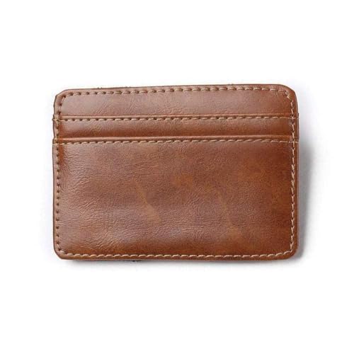 ZIRYXQ Ultradünne Mini Geldbörse Herren Kleine Brieftasche Visitenkarte keine Brieftaschen PU Logo Kreditbörse Münze I5A3 Brieftaschen Leder, coffee von ZIRYXQ