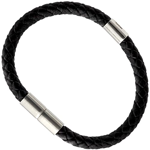 ZISANO- Switch- Armbänder - Versch. Farben & Größen - Echtes Lederarmband Herren Damen - Magnetverschluss - Edelstahl Armband Herren - Schmuck Damen (Nero, S) von ZISANO