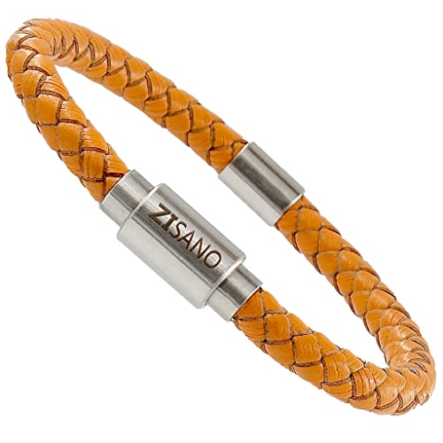 ZISANOPOWER Power & Balance Armbänder - Versch. Farben & Größen - Echtes Lederarmband Herren Damen - Magnetverschluss - Edelstahl Armband Herren - Schmuck Damen - Geschenke für Frauen (M, Bone) von ZISANO