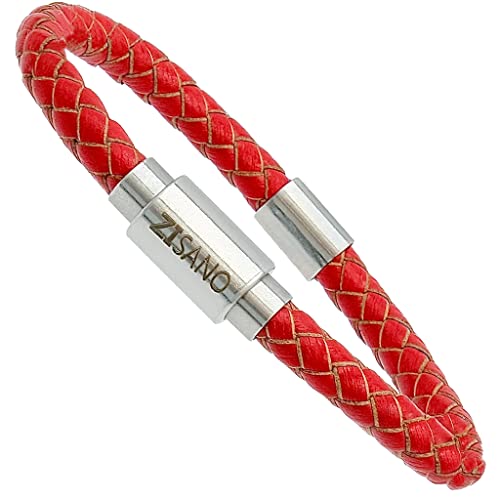 ZISANOPOWER Power & Balance Armbänder - Versch. Farben & Größen - Echtes Lederarmband Herren Damen - patentierter Magnetverschluss - Edelstahl Armband Herren - Schmuck - Geschenke (XL, Ruga) von ZISANO