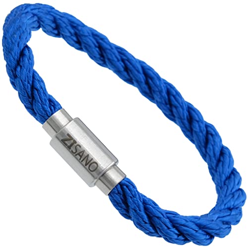 ZISANOPOWER Power & Balance Armbänder - Versch. Farben & Größen - Segeltau Herren Damen - patentierter Magnetverschluss - Edelstahl Armband Herren - Schmuck Damen - Geschenke (Blua, M) von ZISANO