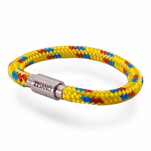 ZISANOPOWER Power & Balance Armbänder - Versch. Farben & Größen - Segeltau Herren Damen -patentierter Magnetverschluss - Edelstahl Armband Herren - Schmuck Damen - Geschenke (FLAVABLUO, M) von ZISANO