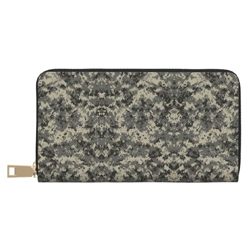 Bunte Reisebrieftasche mit Schmetterlings-Aufdruck, außergewöhnlich lang, Kunstleder, mit Reißverschluss, entworfen für Damen, Army Digital Camouflage, Einheitsgröße von ZISHAK