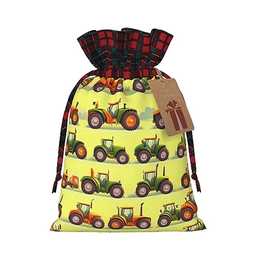 ZISHAK Green Fields Farming Machine Charming Drawstring Christmas Gift Bags,Reusable Present Pouches For All Occasions von ZISHAK