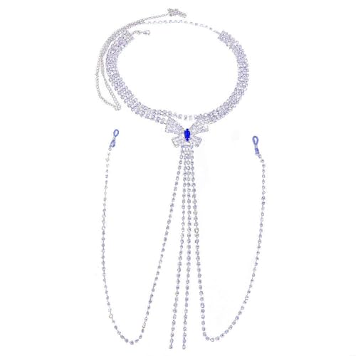 Strass-BH-Kette, sexy Brustkette, kein Piercing, blauer Kristall, Brustkette, Schmuck, Festival, Rave, Brustwarzenschmuck für Frauen Strass-BH-Kette, sexy Brustkette, kein Piercing, blauer Kristall, Brustkette, Schmuck, Festival, Rave, Brustwarzenschmuck für Frauen von ZITFHMOW