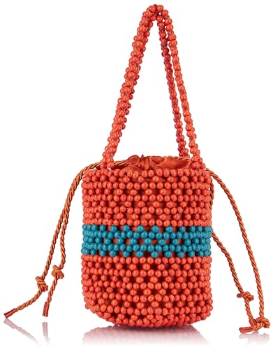 ZITHA Women's Bucket Bag aus Perlen Damen Schultertasche, Orange Mehrfarbig von ZITHA