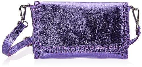 ZITHA Women's Handtasche aus Metallic-Leder, Violett von ZITHA