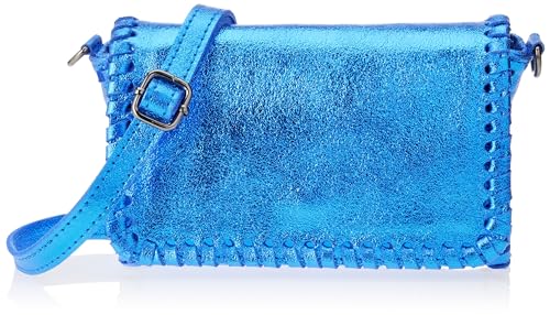 ZITHA Women's Handtasche aus Metallic-Leder Damen Shopper, Blau von ZITHA