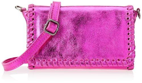 ZITHA Women's Handtasche aus Metallic-Leder Damen Shopper, Fuchsia von ZITHA