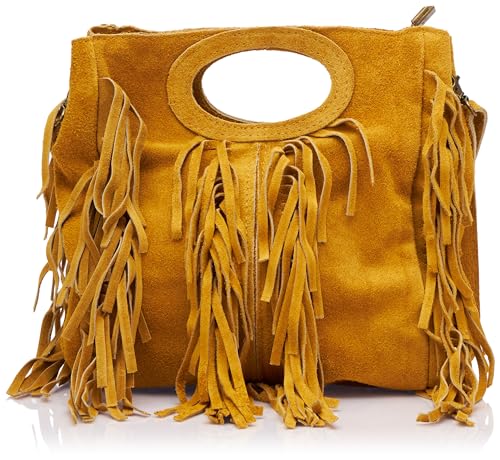 ZITHA Women's Henkeltasche mit Fransen Damen Shopper, GELB_1 von ZITHA